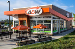 A photograph of the original A&W restaurant.